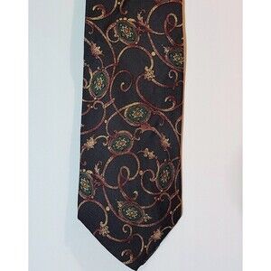 Vintage Hatfield House Men's Teal Paisley Tie Made In USA of Italian Silk